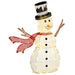 Lighted Christmas snowman decoration with red scarf and black top hat