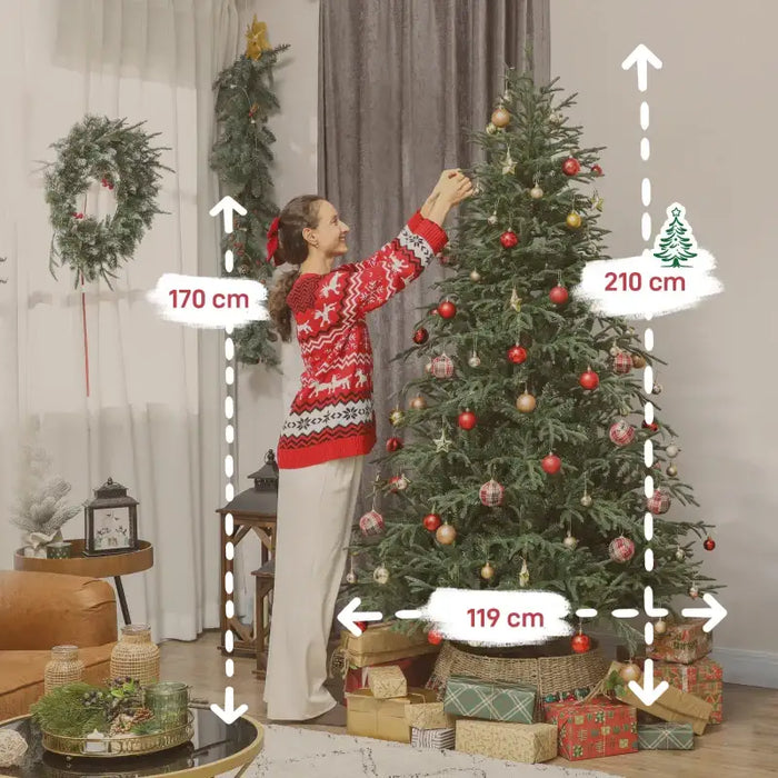 7ft Artificial Christmas Tree | Full Spruce Design, 2942 Tips and Hinged Branches HOMCOM - Little and Giant Explorers HOMCOM