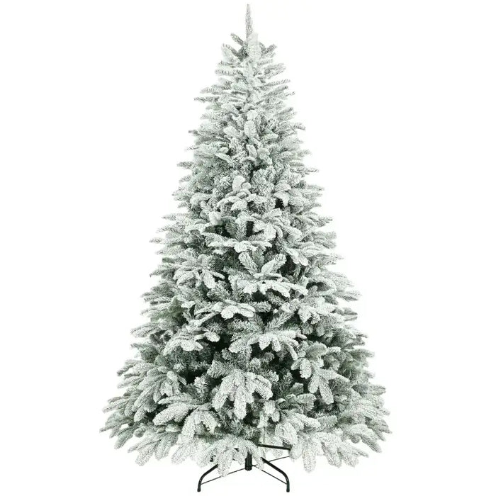 7ft Artificial Christmas Tree – Snow-Kissed Finish | 1867 Realistic Branch Tips HOMCOM - Little and Giant Explorers HOMCOM