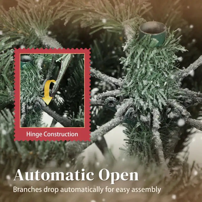 7ft Artificial Christmas Tree – Snow-Kissed Finish | 1867 Realistic Branch Tips HOMCOM - Little and Giant Explorers HOMCOM