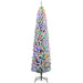 7FT Artificial Pre-Lit Christmas Trees with Colourful LED Lights - Little and Giant Explorers HOMCOM