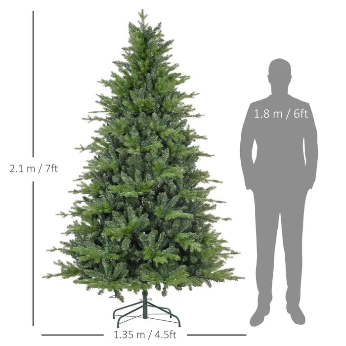 7FT Bare Artificial Christmas Tree with 2445 Tips in Green - Little and Giant Explorers HOMCOM