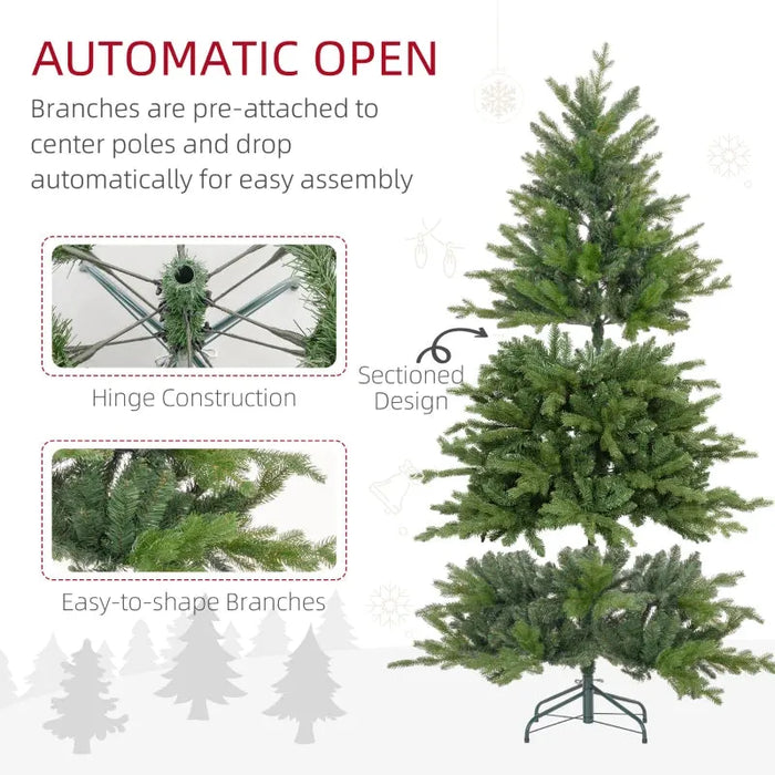 7FT Bare Artificial Christmas Tree with 2445 Tips in Green - Little and Giant Explorers HOMCOM