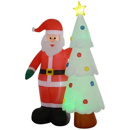 7FT Christmas Inflatable Santa Claus and Christmas Tree - Little and Giant Explorers HOMCOM