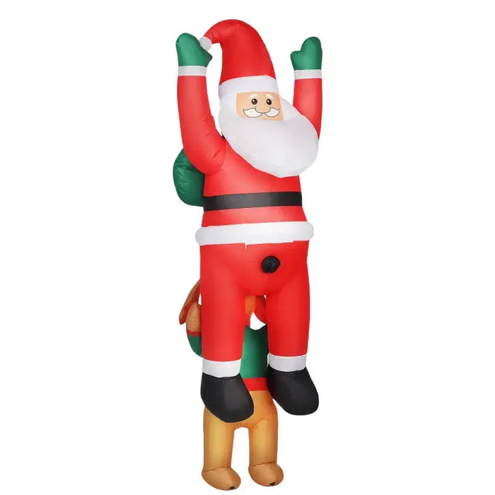 7ft Inflatable Christmas Decoration – Santa and Dog | Light-Up Blow-Up OUTSUNNY - Little and Giant Explorers Outsunny