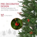 7FT Pencil Artificial Christmas Tree with Realistic Branches and Red Berries - Little and Giant Explorers HOMCOM