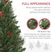 7FT Pencil Artificial Christmas Tree with Realistic Branches and Red Berries - Little and Giant Explorers HOMCOM