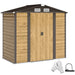 7x4ft Metal Garden Storage Shed – Natural | Horizontal Wall Panels - Sliding Double Doors OUTSUNNY - Little and Giant Explorers Outsunny