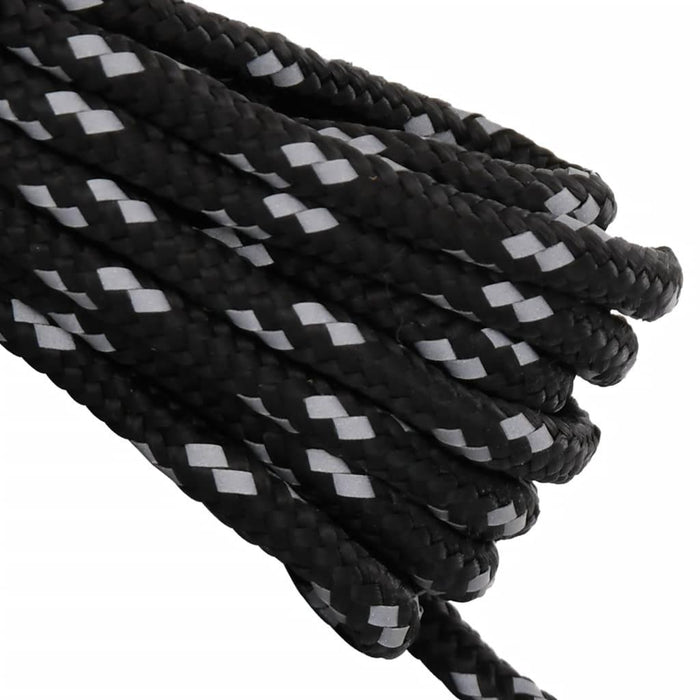 8 - 4m Tent Guy Ropes with Spanners - Black - Reflective - 4mm - Little and Giant Explorers vidaXL