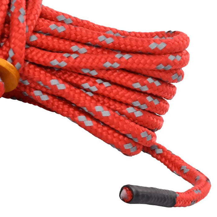 8 - 4m Tent Guy Ropes with Spanners - Red - Reflective - 4mm - Little and Giant Explorers vidaXL