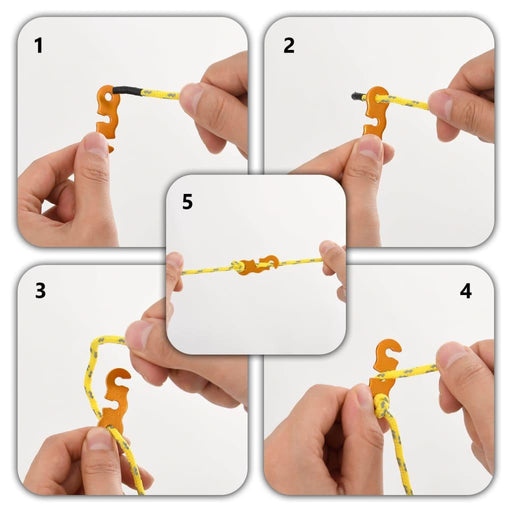 8 - 4m Tent Guy Ropes with Spanners - Yellow - Reflective - 4mm - Little and Giant Explorers vidaXL