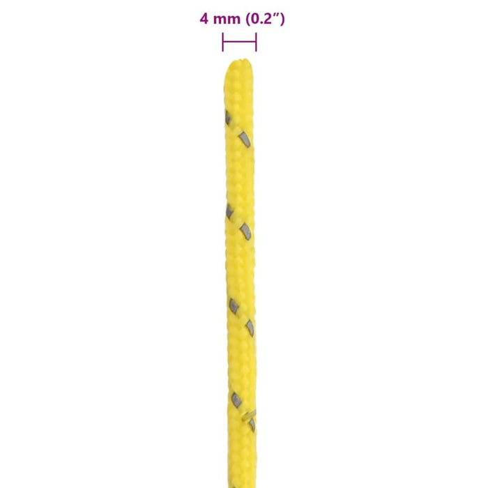 8 - 4m Tent Guy Ropes with Spanners - Yellow - Reflective - 4mm - Little and Giant Explorers vidaXL