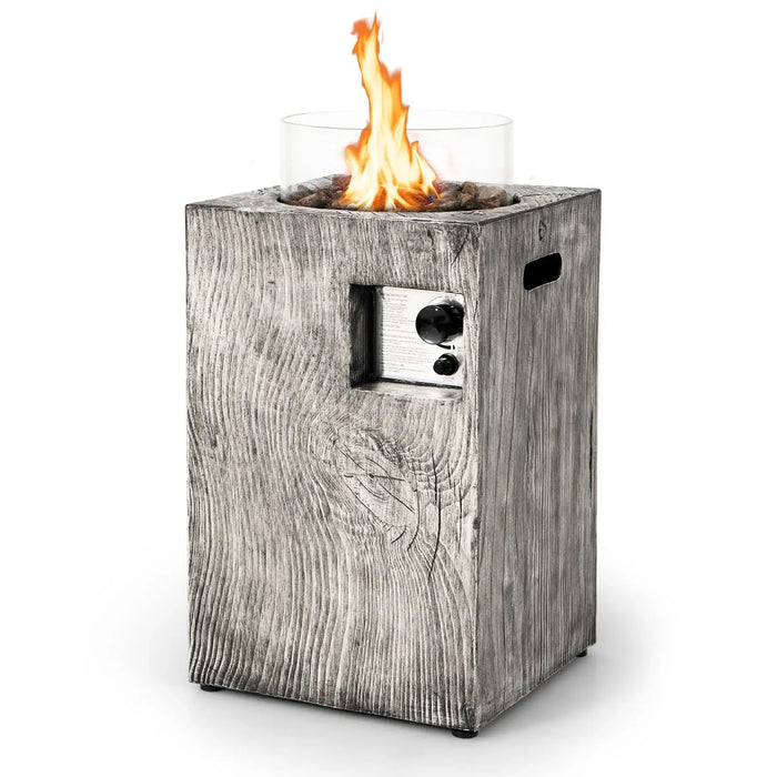 8.79kW Propane Fire Pit Table – Grey Ore Powder Design | Glass Wind Guard COSTWAY - Little and Giant Explorers