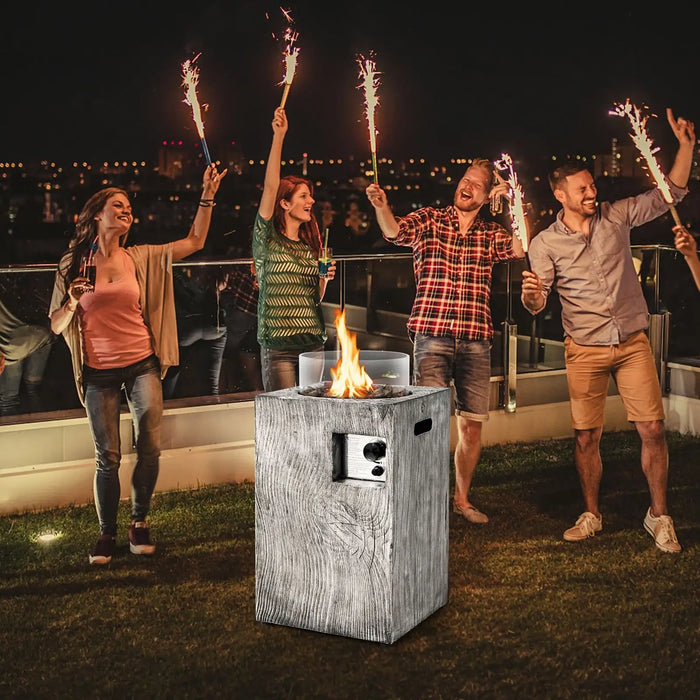 8.79kW Propane Fire Pit Table – Grey Ore Powder Design | Glass Wind Guard COSTWAY - Little and Giant Explorers