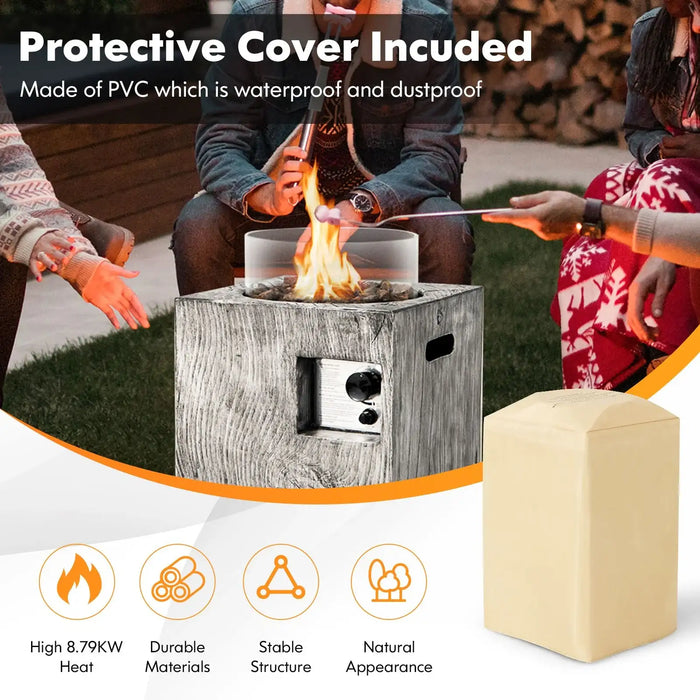 8.79kW Propane Fire Pit Table – Grey Ore Powder Design | Glass Wind Guard COSTWAY - Little and Giant Explorers