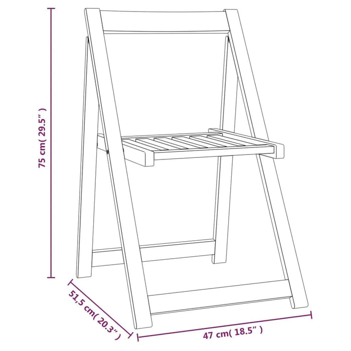 8 Folding Garden Chairs in Solid Wood Acacia - Little and Giant Explorers vidaXL