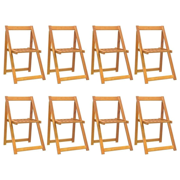 8 Folding Garden Chairs in Solid Wood Acacia - Little and Giant Explorers vidaXL