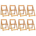 8 Folding Garden Chairs in Solid Wood Acacia - Little and Giant Explorers vidaXL