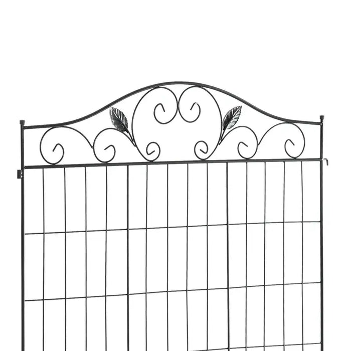 8-Panel Garden Fence – Black Decorative Metal Border Panels | Vine Pattern - 365×112 cm OUTSUNNY - Little and Giant Explorers Outsunny