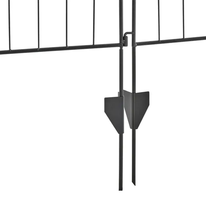 8-Panel Garden Fence – Black Decorative Metal Border Panels | Vine Pattern - 365×112 cm OUTSUNNY - Little and Giant Explorers Outsunny