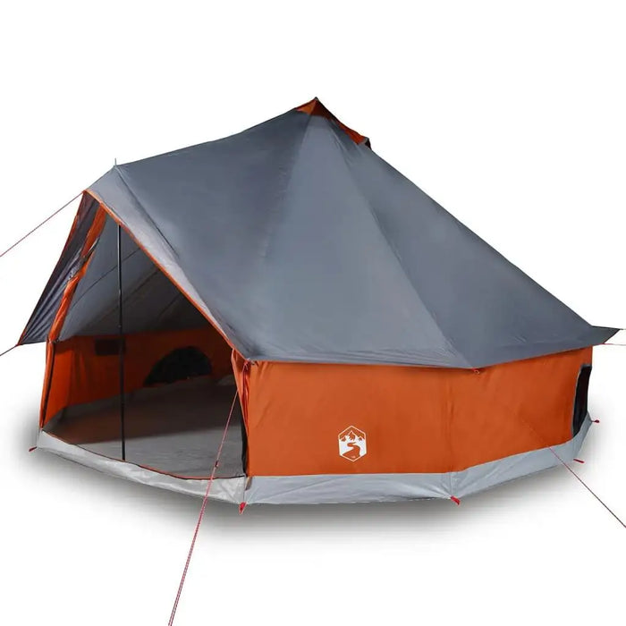 8-person tipi family tent in grey and orange with E-port and modern design
