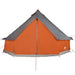 8 person grey and orange tipi family tent with modern design and E-port