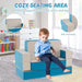 8-Piece Kids Foam Play Couch – Blue | Convertible Sofa, Bed, Table and Chair Set COSTWAY - Little and Giant Explorers Costway
