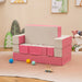 8-Piece Kids Foam Play Couch – Pink | Convertible Sofa, Bed, Table and Chair Set COSTWAY - Little and Giant Explorers Costway
