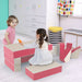 8-Piece Kids Foam Play Couch – Pink | Convertible Sofa, Bed, Table and Chair Set COSTWAY - Little and Giant Explorers Costway