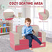 8-Piece Kids Foam Play Couch – Pink | Convertible Sofa, Bed, Table and Chair Set COSTWAY - Little and Giant Explorers Costway