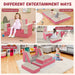 8-Piece Kids Foam Play Couch – Pink | Convertible Sofa, Bed, Table and Chair Set COSTWAY - Little and Giant Explorers Costway