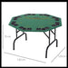 8 Player Folding Poker Table with Chip Cup Holders - Little and Giant Explorers HOMCOM