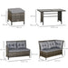 8-Seater Cushioned Patio Wicker Sofa Set Rattan Chair Furniture - Little and Giant Explorers Outsunny