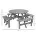 8-Seater Wooden Picnic Set in Fir Wood and Grey - Little and Giant Explorers Outsunny