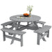 8-Seater Wooden Picnic Set in Fir Wood and Grey - Little and Giant Explorers Outsunny
