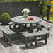 8-Seater Wooden Picnic Set in Fir Wood and Grey - Little and Giant Explorers Outsunny