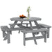 8-Seater Wooden Picnic Set in Fir Wood and Grey - Little and Giant Explorers Outsunny