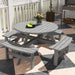 8-Seater Wooden Picnic Set in Fir Wood and Grey - Little and Giant Explorers Outsunny