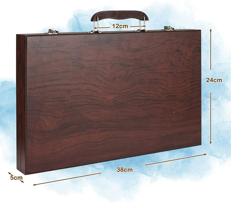 80-Piece Premium Wooden Art Set - Watercolour, Oil Pastels, Coloured Pencils | All Skill Levels COSTWAY - Little and Giant Explorers Costway