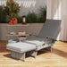 80° Reclining Rattan Lounger in Grey with Cushions - Little and Giant Explorers Outsunny
