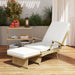 80° Reclining Rattan Lounger in White/Beige with Cushions - Little and Giant Explorers Outsunny