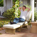 80° Reclining Rattan Lounger in White/Beige with Cushions - Little and Giant Explorers Outsunny