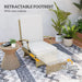 80° Reclining Rattan Lounger in White/Beige with Cushions - Little and Giant Explorers Outsunny