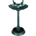 Tall Vintage Bird Bath with 2 Decorative Birds in Green 81cm - Little and Giant Explorers Outsunny