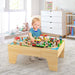 84 Piece Wooden Train Set with Reversible and Detachable Tabletop - Little and Giant Explorers Costway