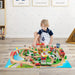 84 Piece Wooden Train Set with Reversible and Detachable Tabletop - Little and Giant Explorers Costway