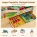 84 Piece Wooden Train Set with Reversible and Detachable Tabletop - Little and Giant Explorers Costway