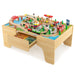 84 Piece Wooden Train Set with Reversible and Detachable Tabletop - Little and Giant Explorers Costway