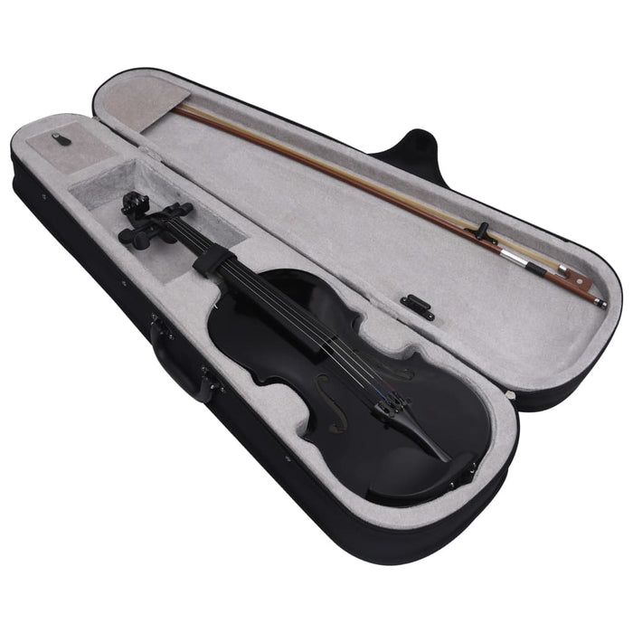 Beginners Violin Full Set with Bow and Chin Rest in Black 4/4