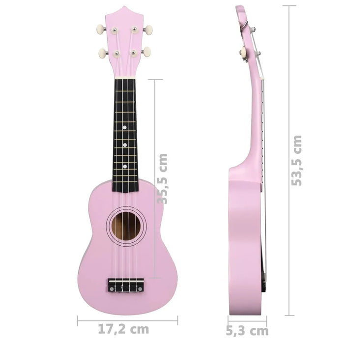 Soprano Ukulele Set with Bag for Kids in Pink 21"